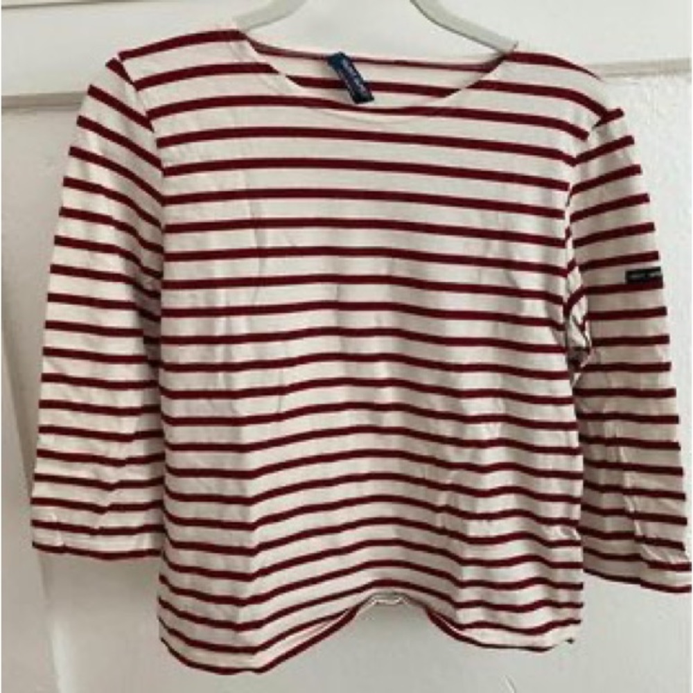 Saint James Galathee French Breton Stripe quarter sleeve.